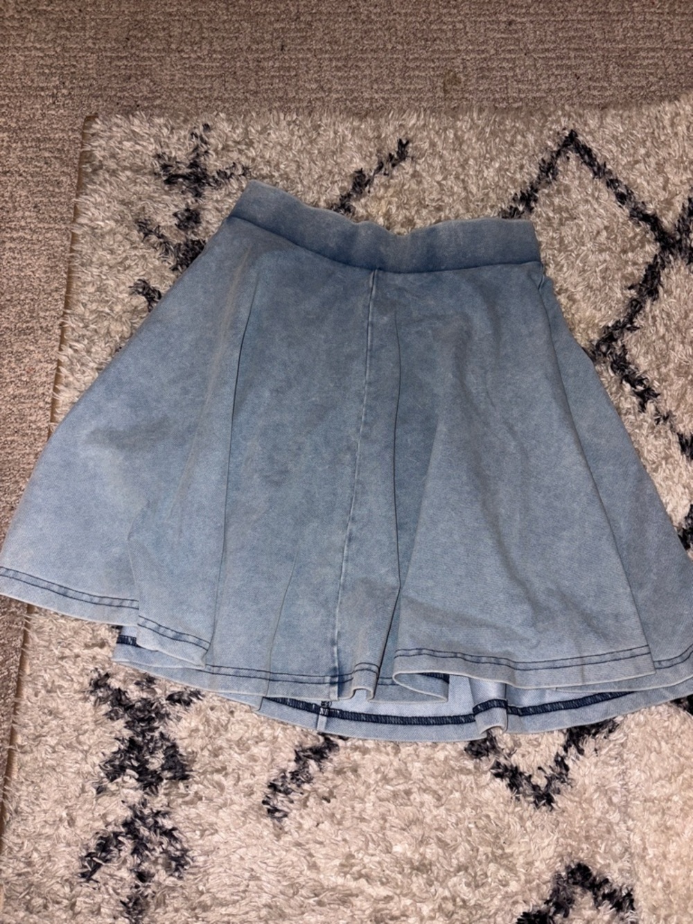 Topshop Light Blue Denim Circle Skirt